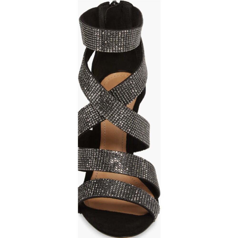 NWOB Schutz Jia Heeled Sandals in Black - size 7.5 - Strappy-Stiletto Sandals